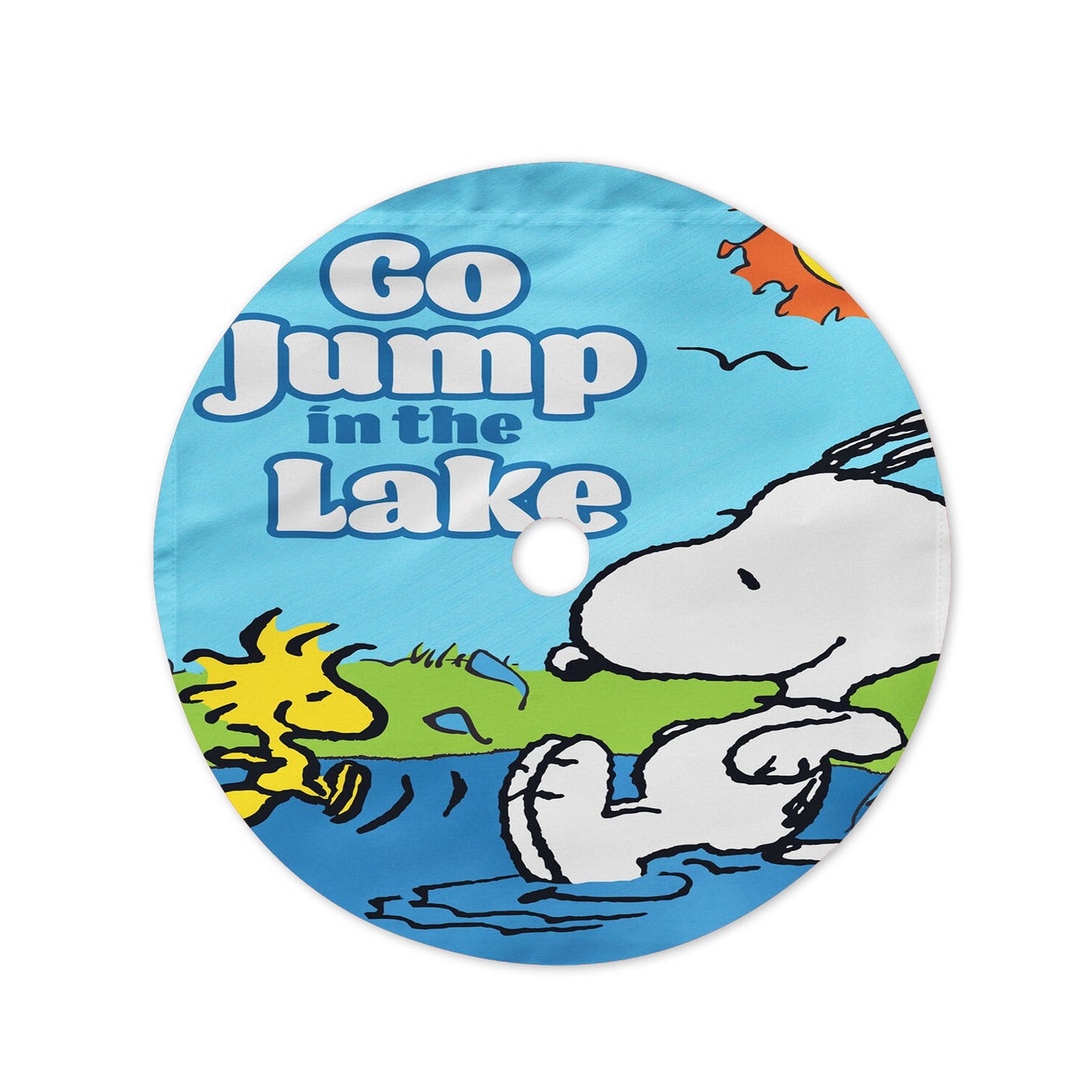 Peanuts Go Jump In The Lake Snoopy Christmas Tree Skirt 36 X 36 Inch