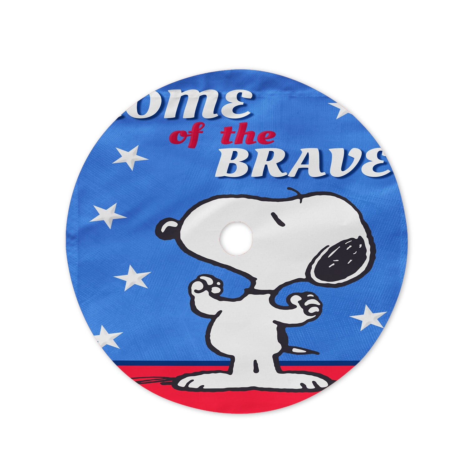 Peanuts Home Of The Brave Snoopy Christmas Tree Skirt 36 X 36 Inch