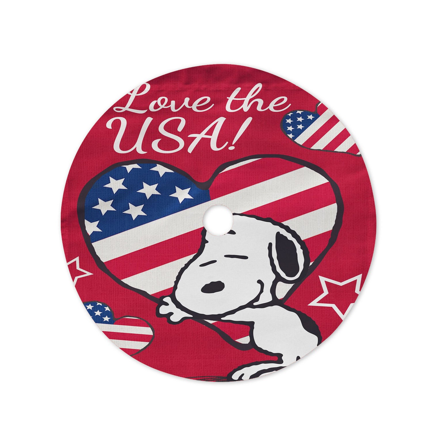 Peanuts I Love The Usa Snoopy Christmas Tree Skirt 36 X 36 Inch