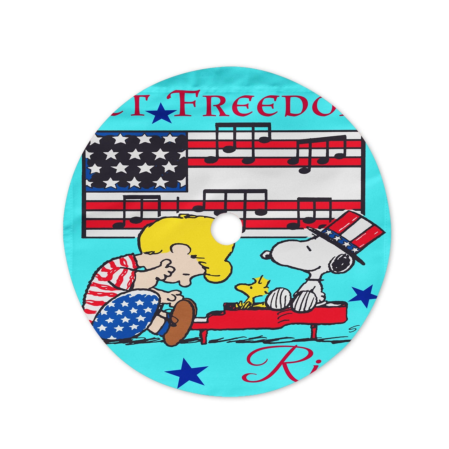 Peanuts Peanuts Let Freedom Ring Christmas Tree Skirt 36 X 36 Inch