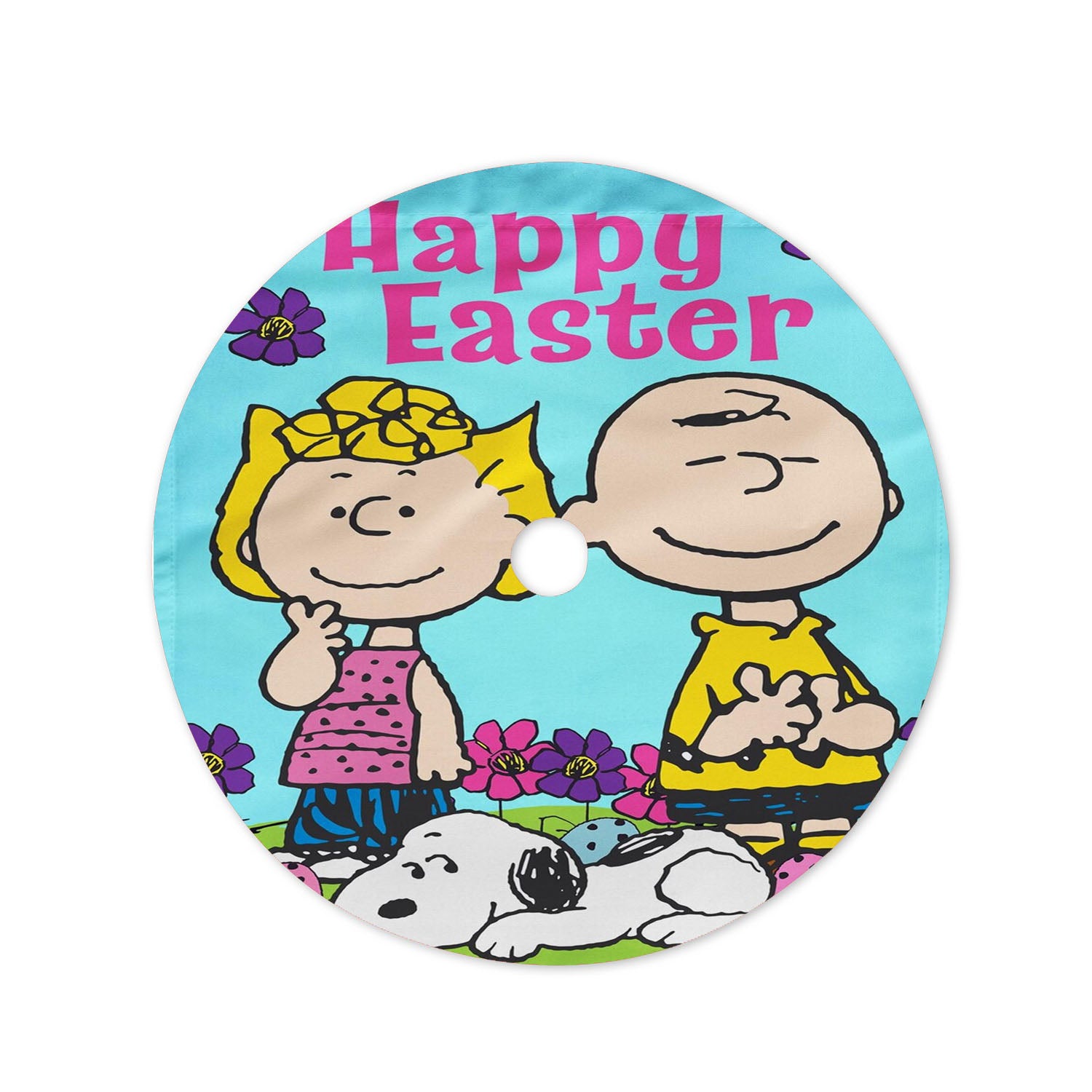 Peanuts Snoopy And Charlie Brown Easter Christmas Tree Skirt 36 X 36 Inch