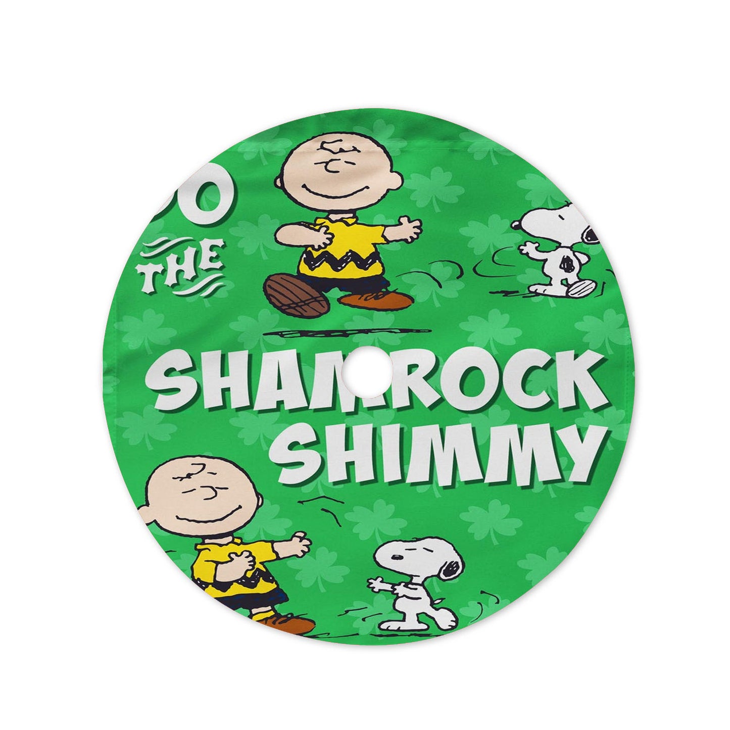 Peanuts Snoopy And Charlie Brown Shamrock Christmas Tree Skirt 36 X 36 Inch
