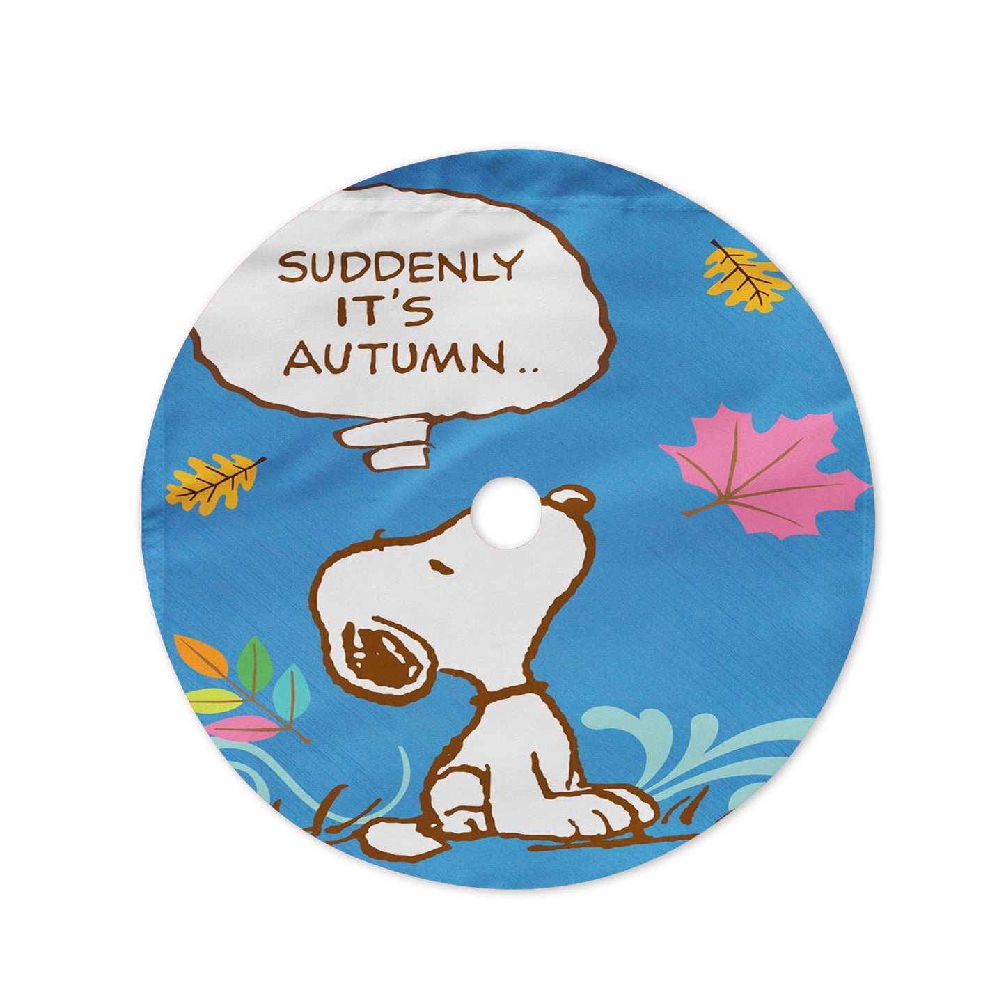 Peanuts Snoopy Autumn Christmas Tree Skirt 36 X 36 Inch