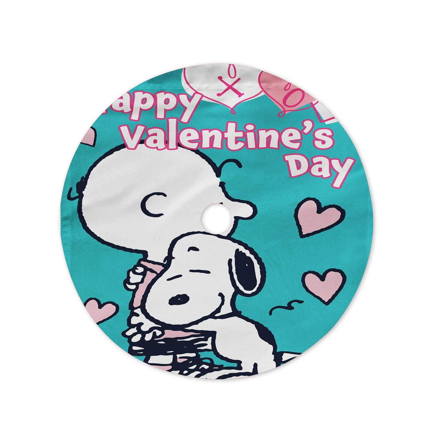 Peanuts Snoopy Charlie Brown Valentines Christmas Tree Skirt 36 X 36 Inch