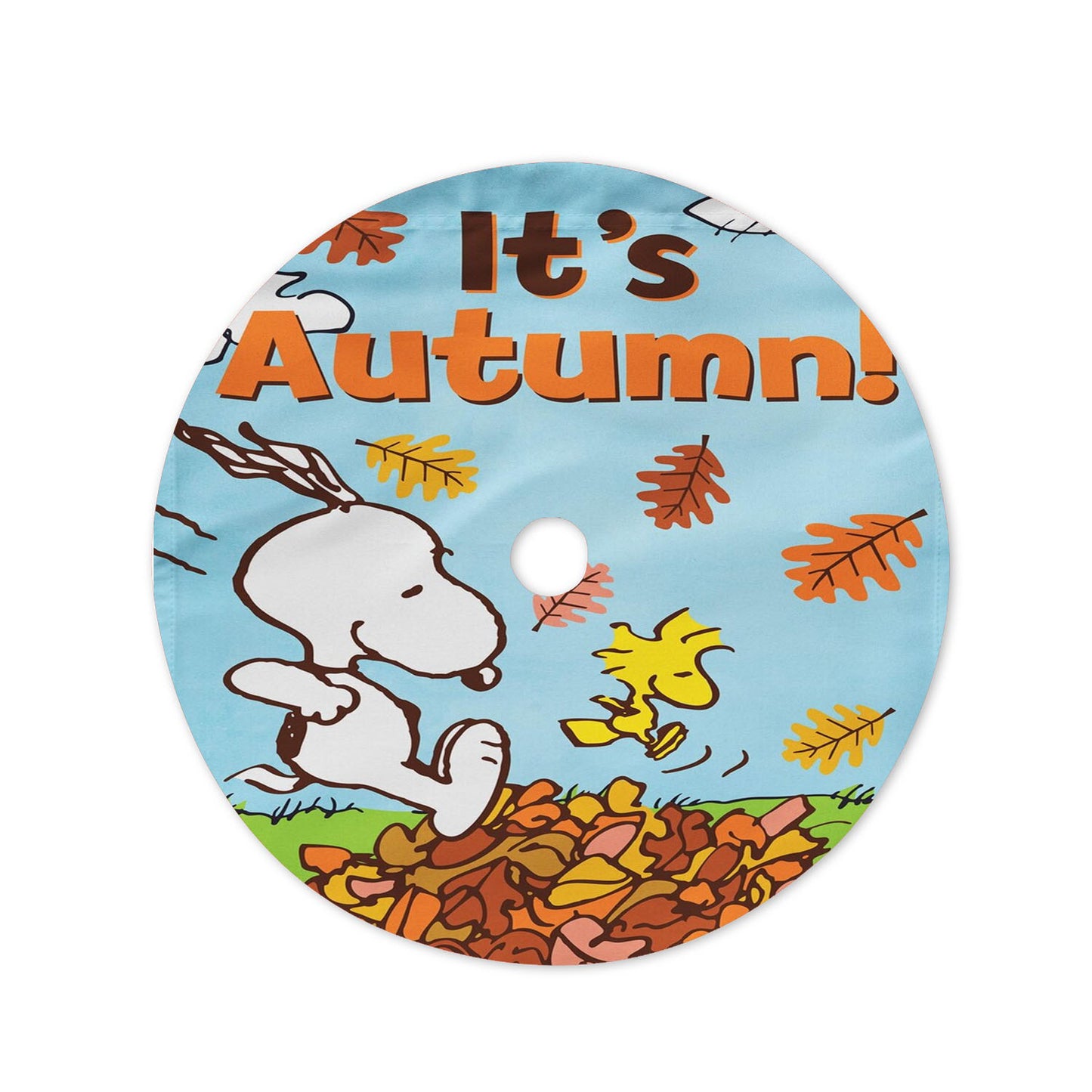 Peanuts Snoopy Fall Flag Snoopy And Woodstock Autumn Christmas Tree Skirt 36 X 36 Inch