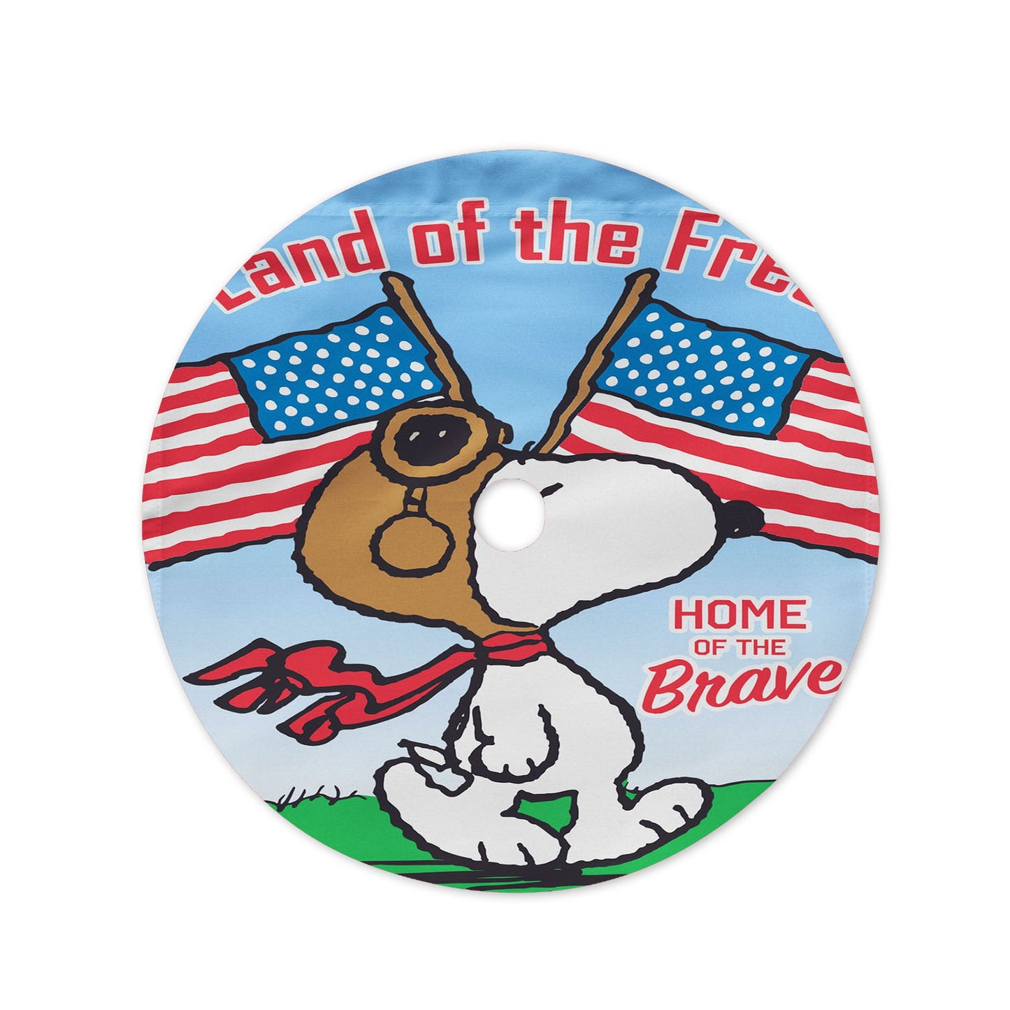Peanuts Snoopy Land Of The Free Christmas Tree Skirt 36 X 36 Inch