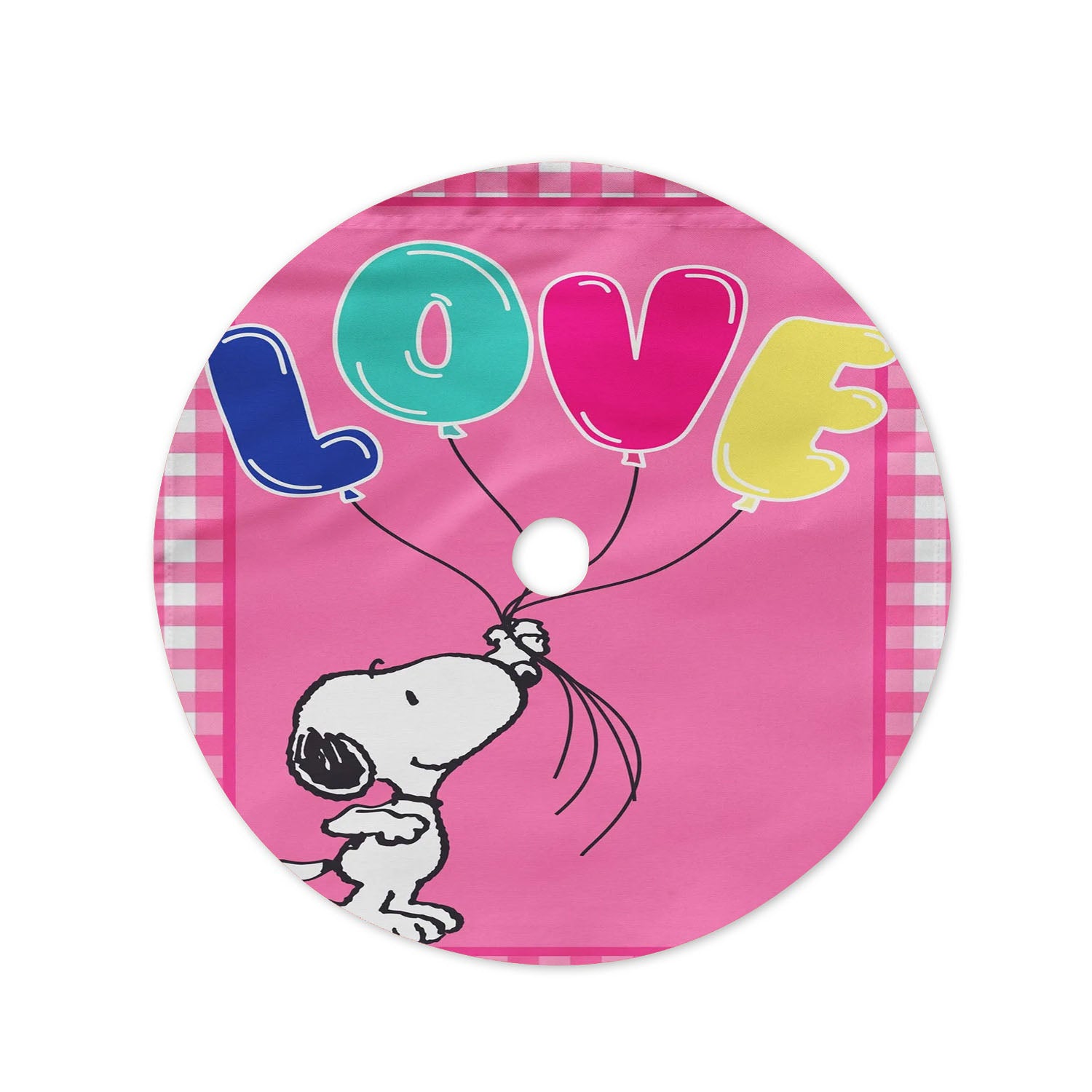 Peanuts Snoopy Valentines Christmas Tree Skirt 36 X 36 Inch