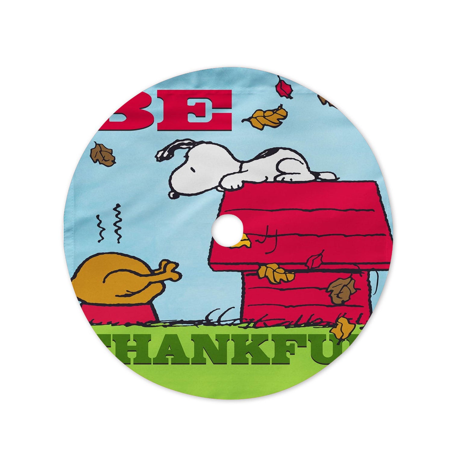 Peanuts Thankful Snoopy Turkey Thanksgiving Christmas Tree Skirt 36 X 36 Inch