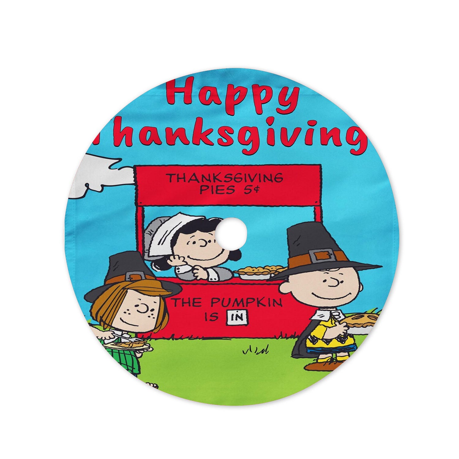 Peanuts Thanksgiving Christmas Tree Skirt 36 X 36 Inch