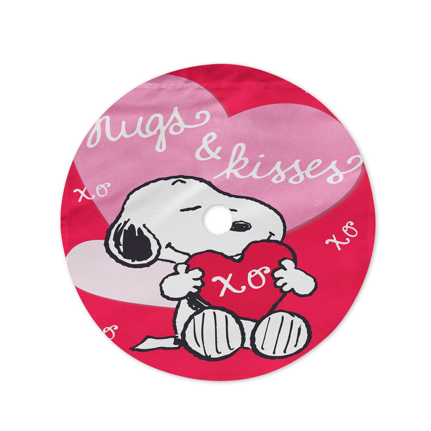 Peanuts Valentines Day Hugs And Kisses Christmas Tree Skirt 36 X 36 Inch