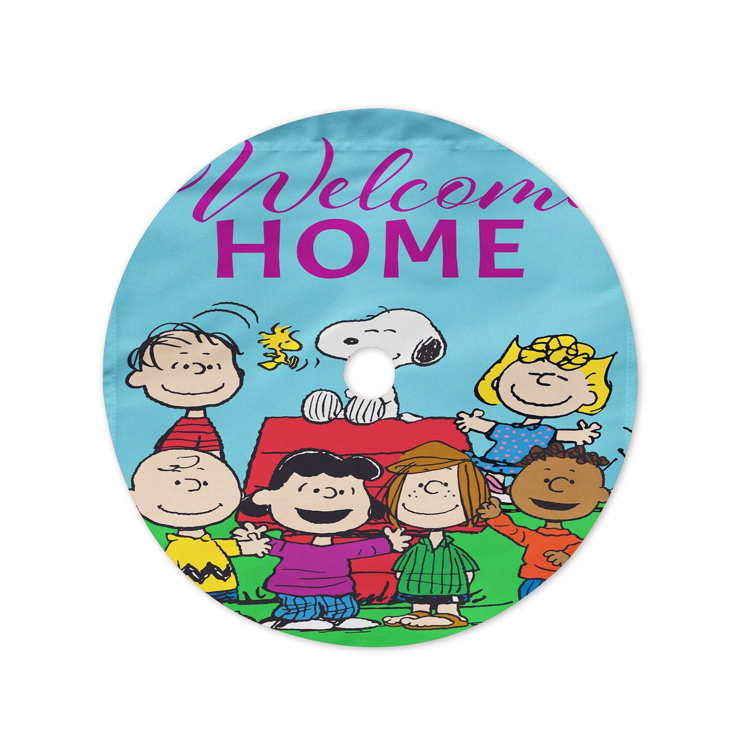 Peanuts Welcome Home Christmas Tree Skirt 36 X 36 Inch