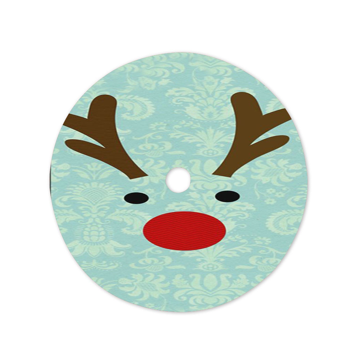 Rudolph Deer Christmas Tree Skirt 36 X 36 Inch