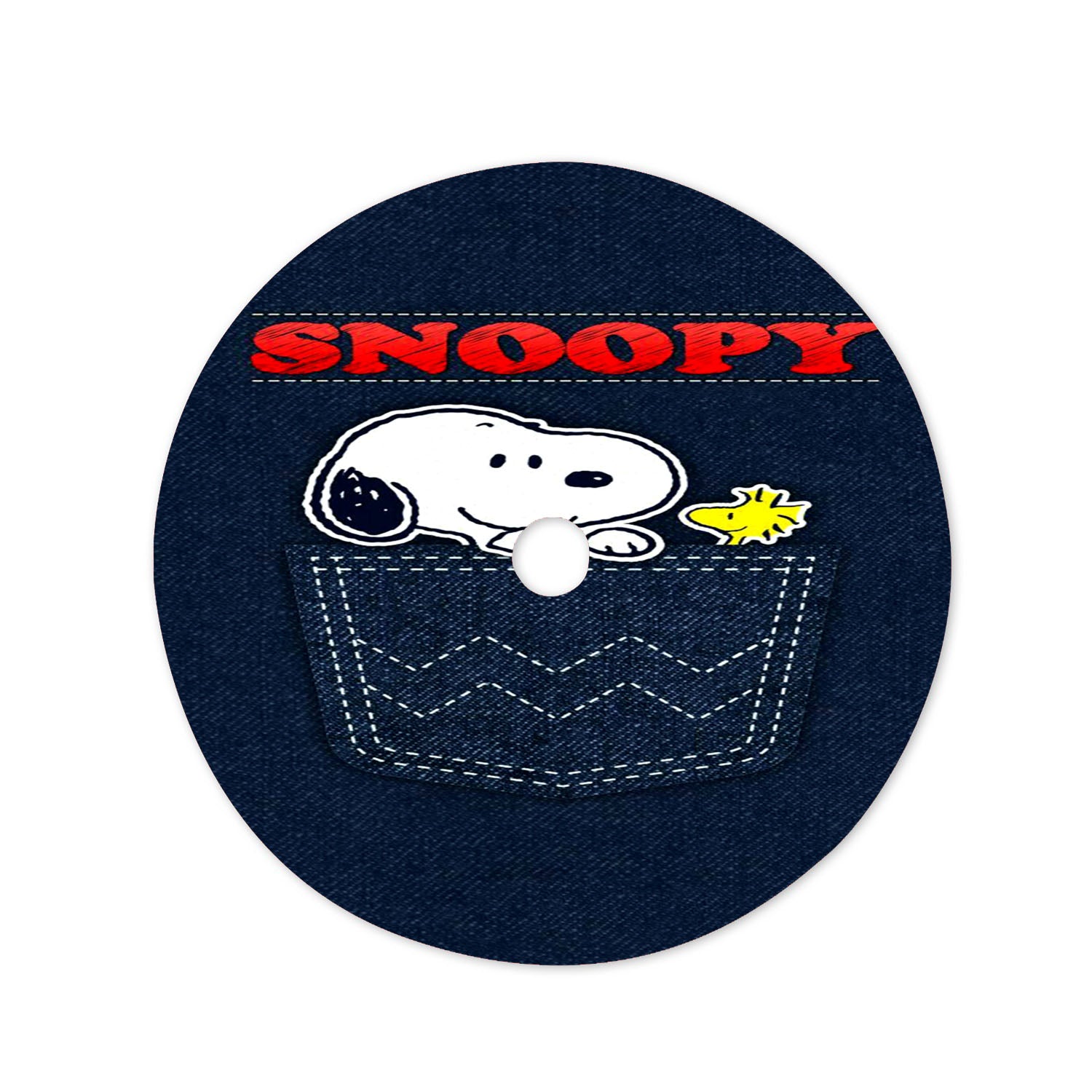 Snoopy Peanuts Pants Denim Pocket Christmas Tree Skirt 36 X 36 Inch