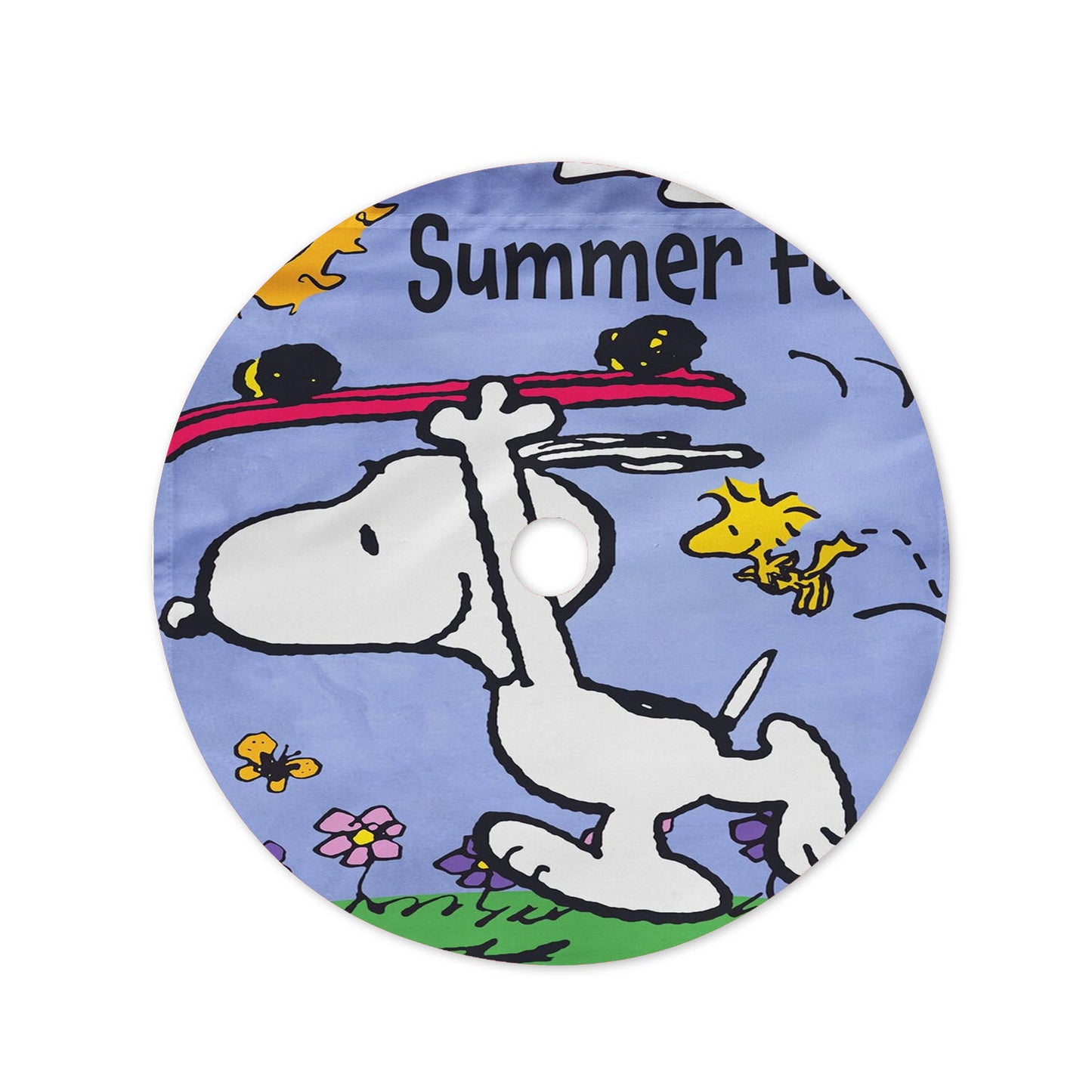 Snoopy Summer Flag Peanuts Christmas Tree Skirt 36 X 36 Inch