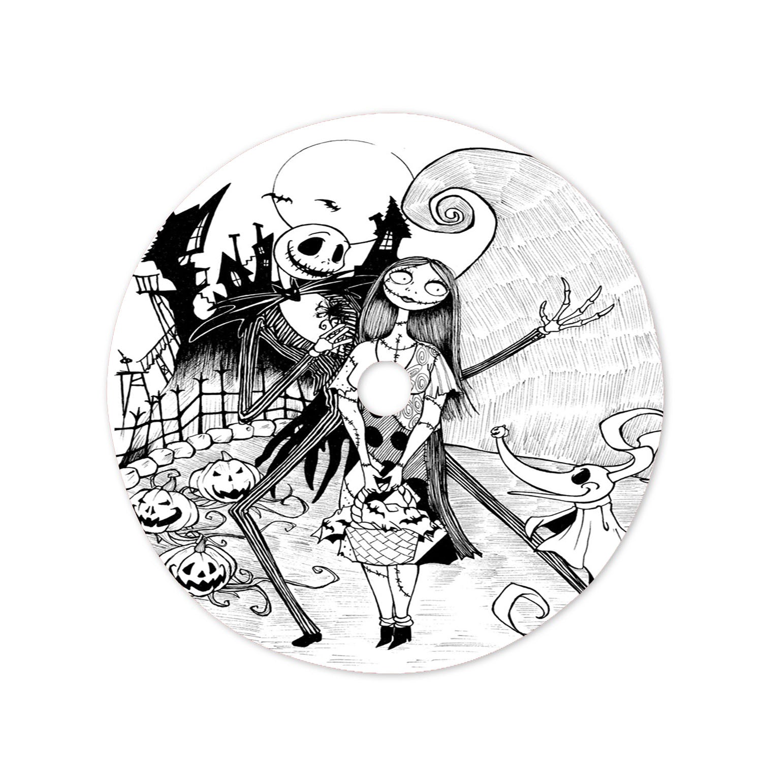 The Nightmare Before Sketch Christmas Tree Skirt 36 X 36 Inch