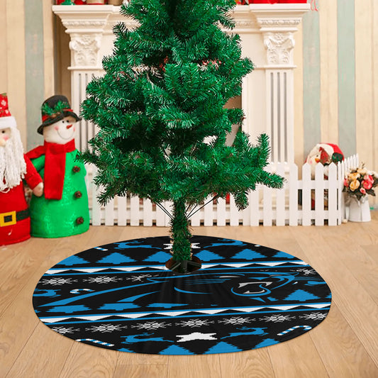 Carolina Panthers Christmas Sweater Christmas Tree Skirt 36 X 36 Inch