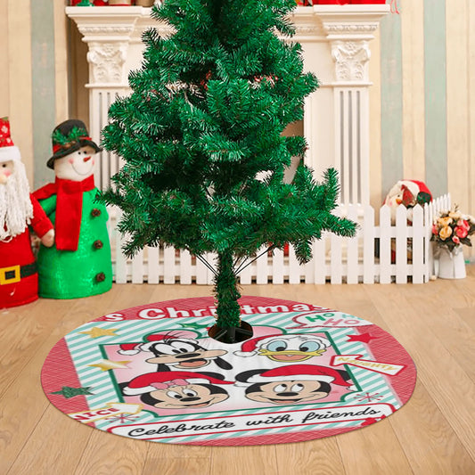 Celebrate Christmas With Friends Christmas Tree Skirt 36 X 36 Inch