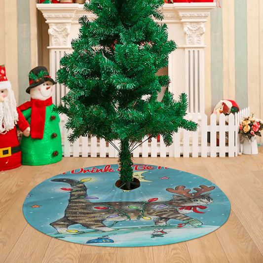 Christmas Cat Christmas Tree Skirt 36 X 36 Inch