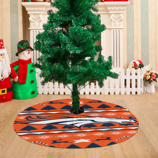 Denver Broncos Christmas Sweater Christmas Tree Skirt 36 X 36 Inch