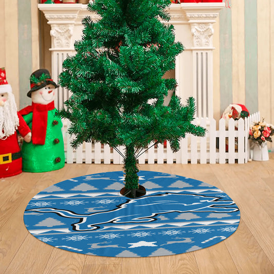 Detroit Lions Christmas Sweater Christmas Tree Skirt 36 X 36 Inch