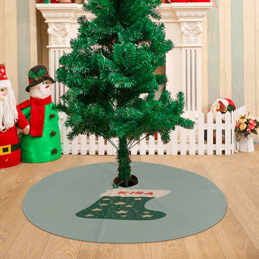 Green Stocking - Personalised Christmas Christmas Tree Skirt 36 X 36 Inch