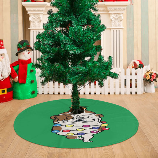 Merry Christmas English Bulldog Christmas Tree Skirt 36 X 36 Inch