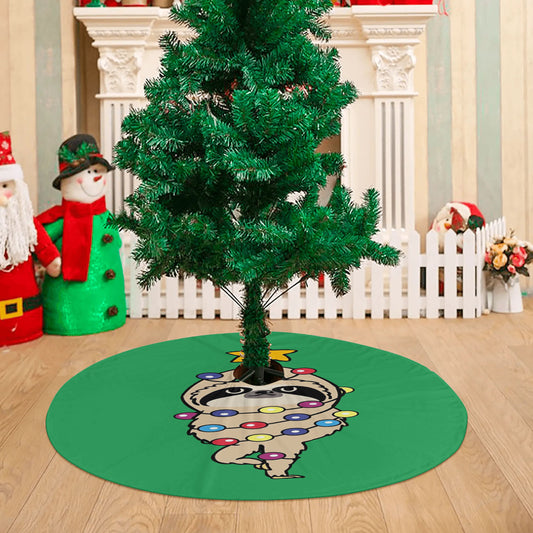 Merry Christmas Sloth Art Christmas Tree Skirt 36 X 36 Inch