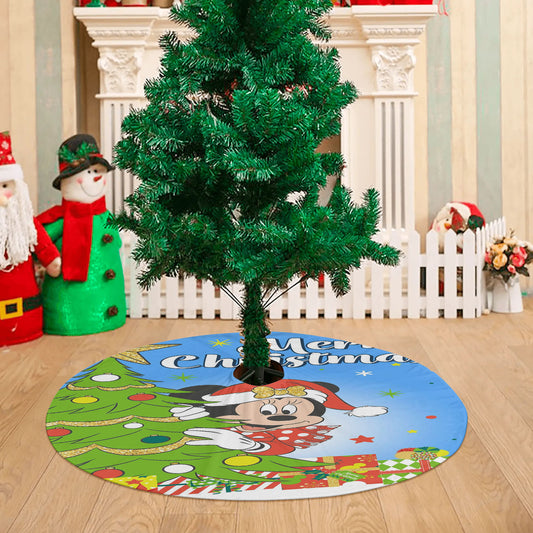 Peek-A-Boo Christmas Minnie Christmas Tree Skirt 36 X 36 Inch