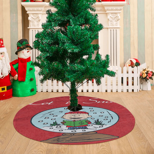 Snow Globe Charlie Brown Christmas Christmas Tree Skirt 36 X 36 Inch
