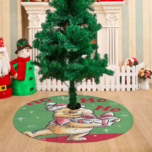Very Merry Christmas Pooh Christmas Tree Skirt 36 X 36 Inch