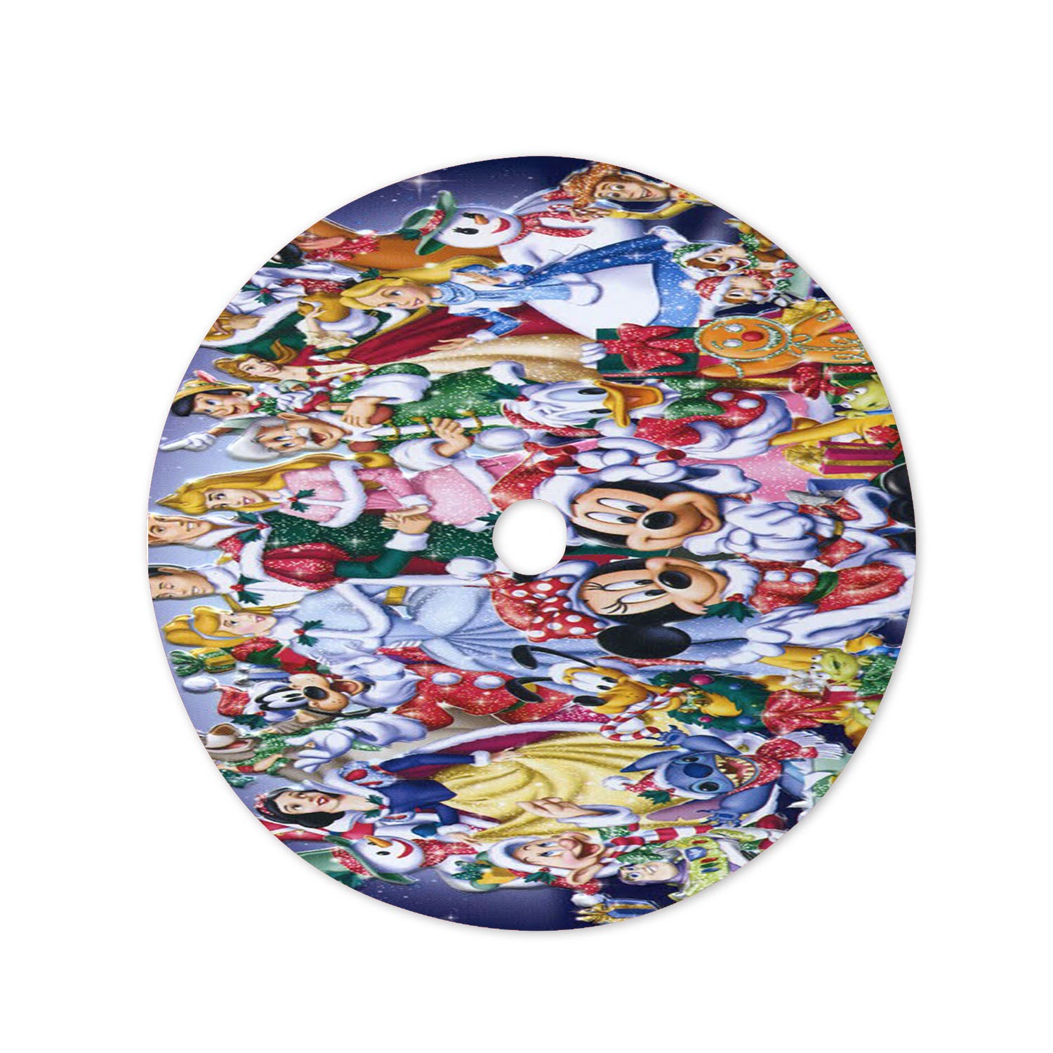Walt Disney All Character Design Christmas Tree Skirt 36 X 36 Inch