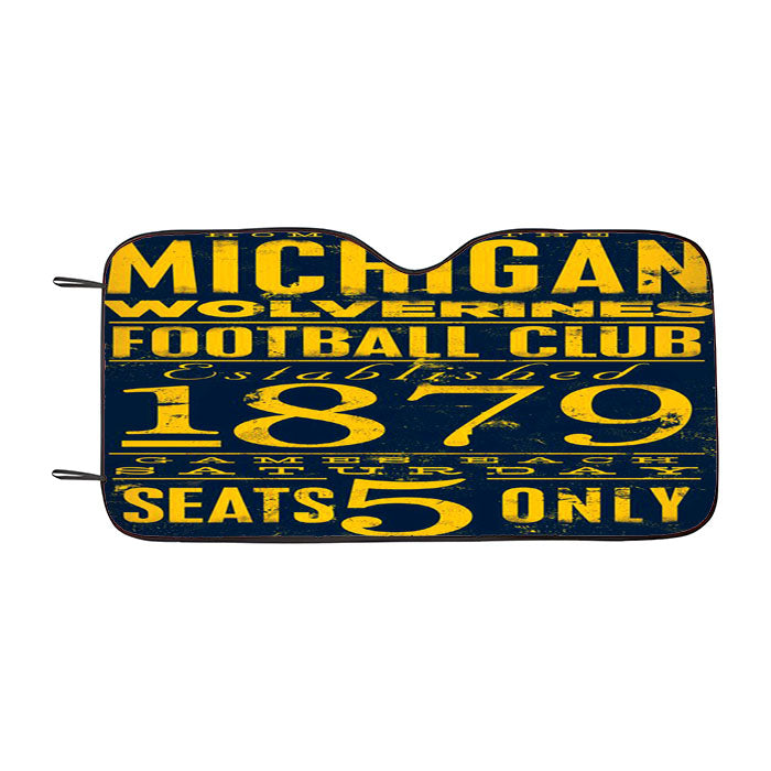 Michigan Wolverines Blue Logo Car Auto Sun Shade Windshield Cover
