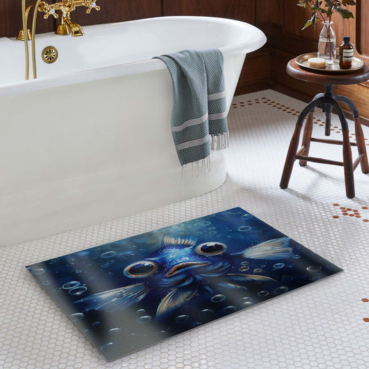 Adorable Blue Fish Doormat Floor Mat