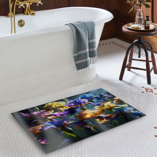 Iris Flowers Doormat Floor Mat
