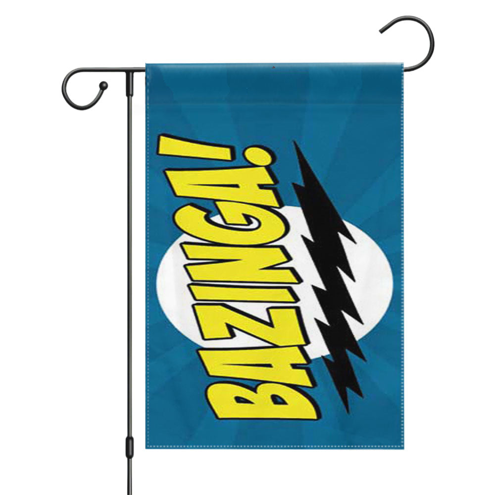 Big Bang Theory Bazinga Red Sheldon Garden Flags Yard Outdoor Lawn 12 X 18
