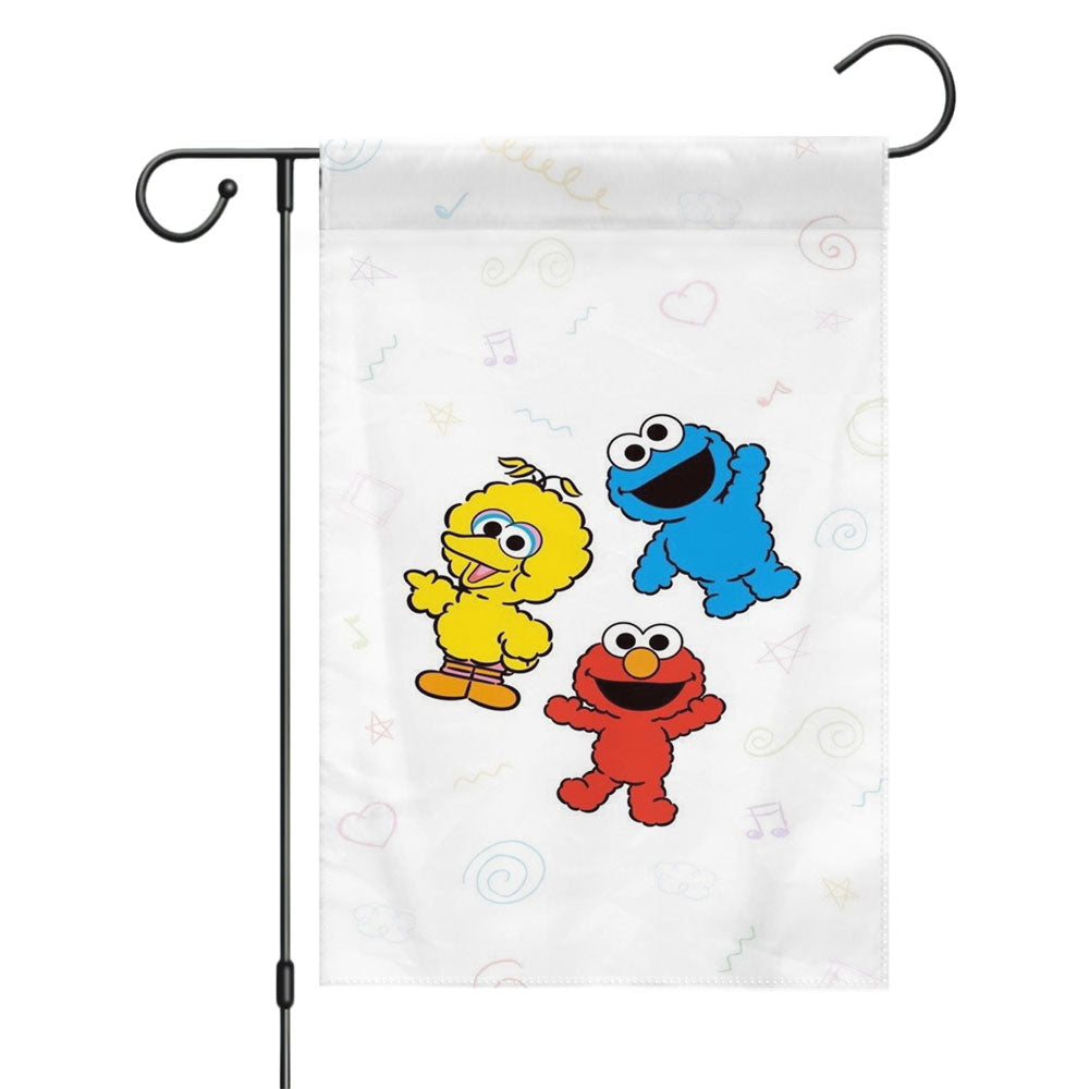 Big Bird Elmo Cookie Monster Garden Flags Yard Outdoor Lawn 12 X 18