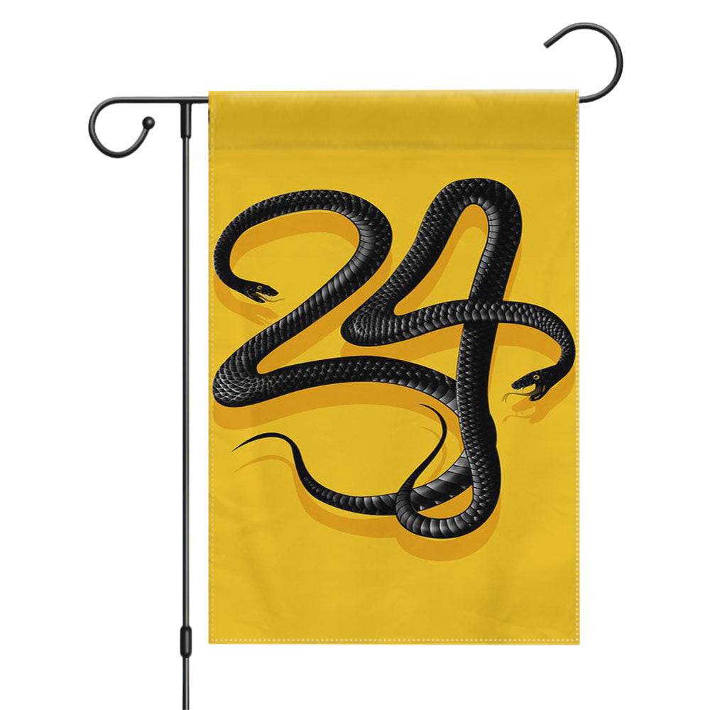 Black Mamba Kobe Bryant Logo Garden Flags Yard Outdoor Lawn 12 X 18