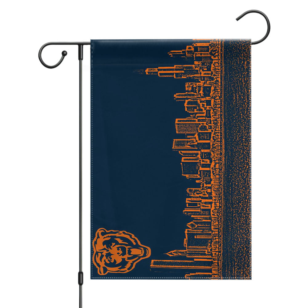 Blue Chicago Bear Garden Flags Yard Outdoor Lawn 12 X 18