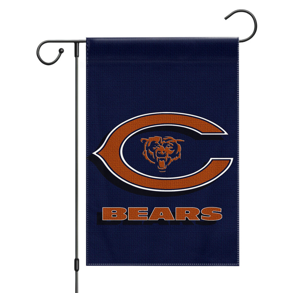 Blue Chicago Bears Nfl Logo Garden Flags Yard Outdoor Lawn 12 X 18