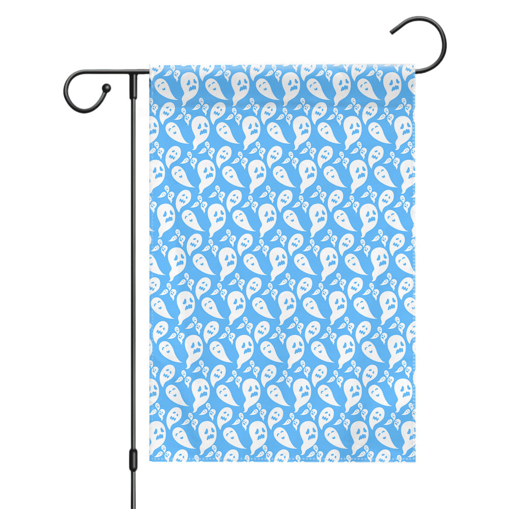Blue Ghosts Pattern Halloween Garden Flags Yard Outdoor Lawn 12 X 18