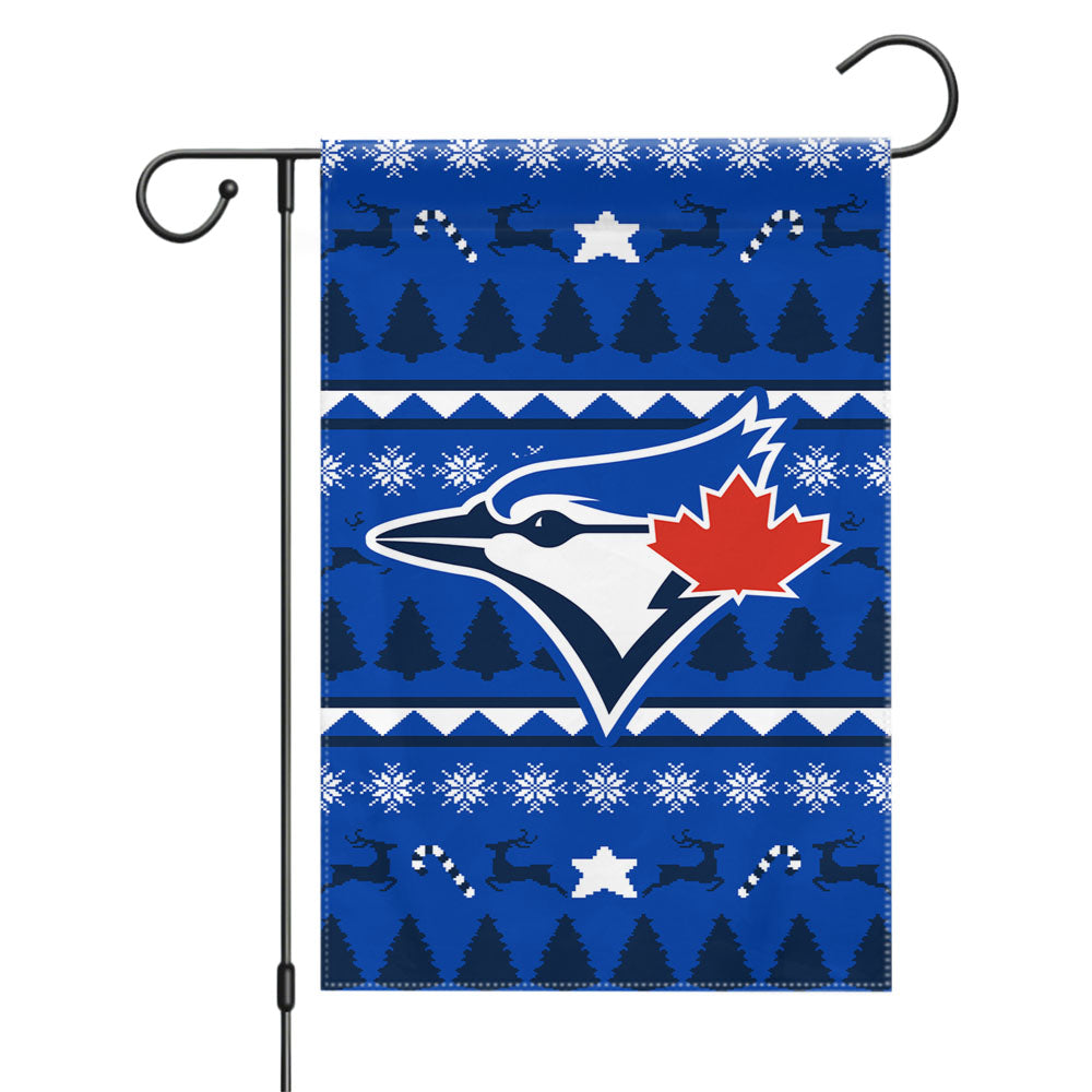 Blue Jays Christmas Sweater Garden Flags Yard Outdoor Lawn 12 X 18
