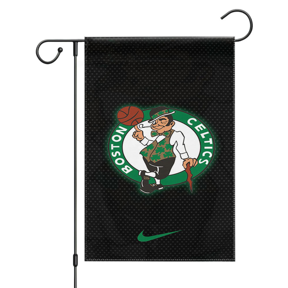 Boston Celtics Nike Carbon Garden Flags Yard Outdoor Lawn 12 X 18
