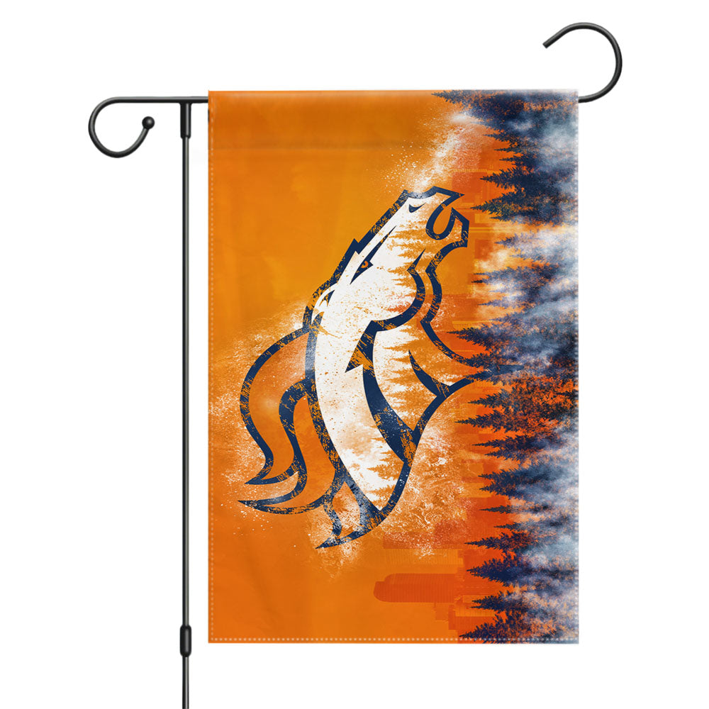 Broncos Denver Christmas Wallpaper Garden Flags Yard Outdoor Lawn 12 X 18