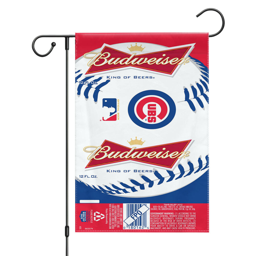 Budweiser Mlb Chicago Cubs Garden Flags Yard Outdoor Lawn 12 X 18