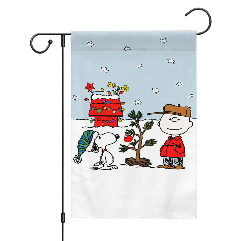 Charlie Brown Christmast Garden Flags Yard Outdoor Lawn 12 X 18