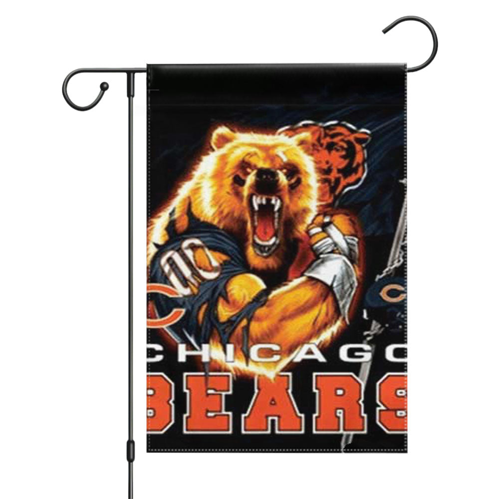 Chicago Bears Helmet Logo Garden Flags Yard Outdoor Lawn 12 X 18
