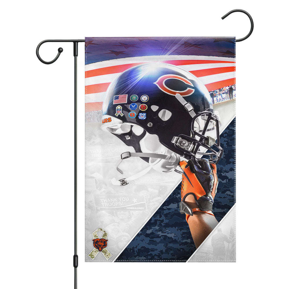Chicago Bears Logo Garden Flags Yard Outdoor Lawn 12 X 18