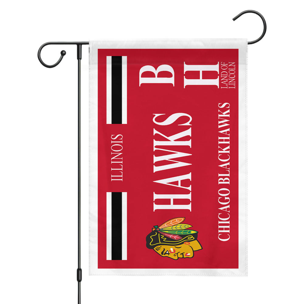 Chicago Blackhawks 2 Garden Flags Yard Outdoor Lawn 12 X 18