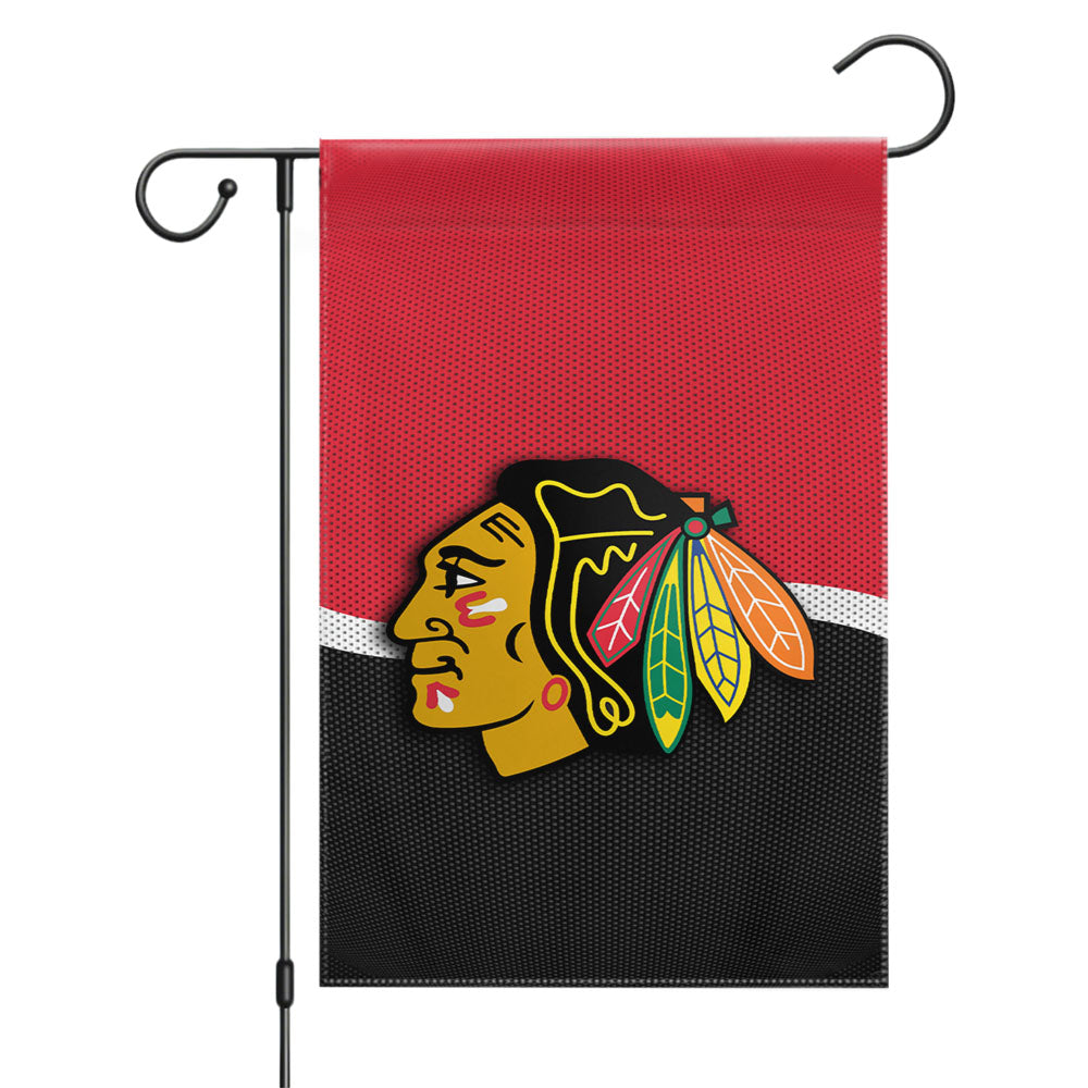Chicago Blackhawks Mascot Garden Flags Yard Outdoor Lawn 12 X 18