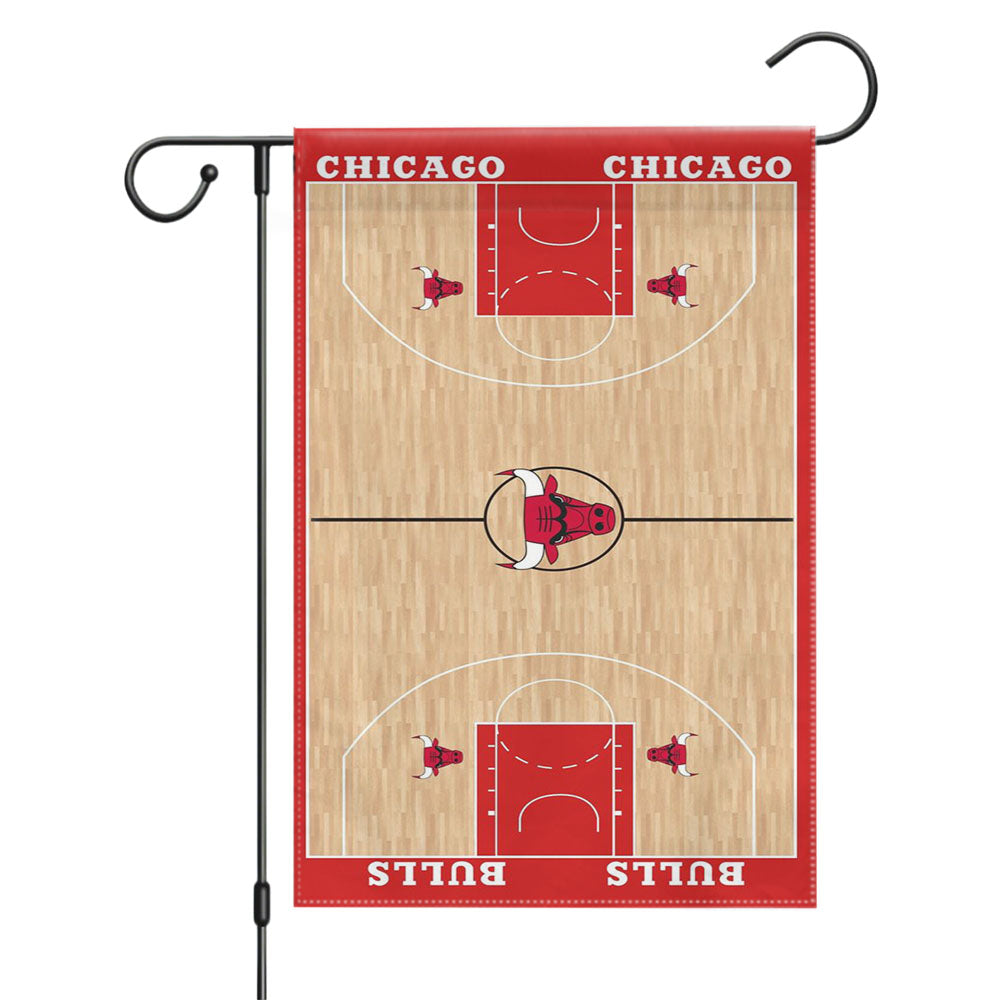 Chicago Bulls Basketball Black Garden Flags Yard Outdoor Lawn 12 X 18